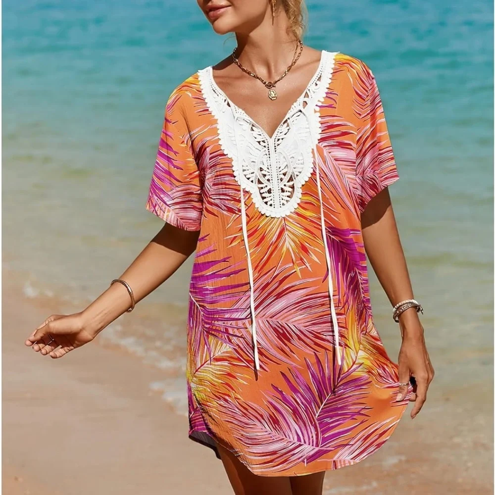 Swim lace/crochet coverup